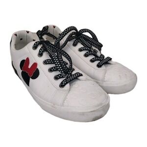 Ground Up Minnie Mouse Low Top Court Sneaker Shoes Disney Women's White Size 9